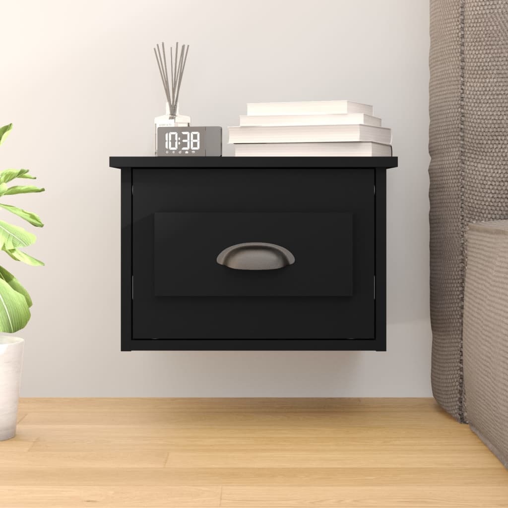 8720845792688_m_en_hd_1 vidaXL Wall-mounted Bedside Cabinet Black 41.5x36x28cm - Image 1