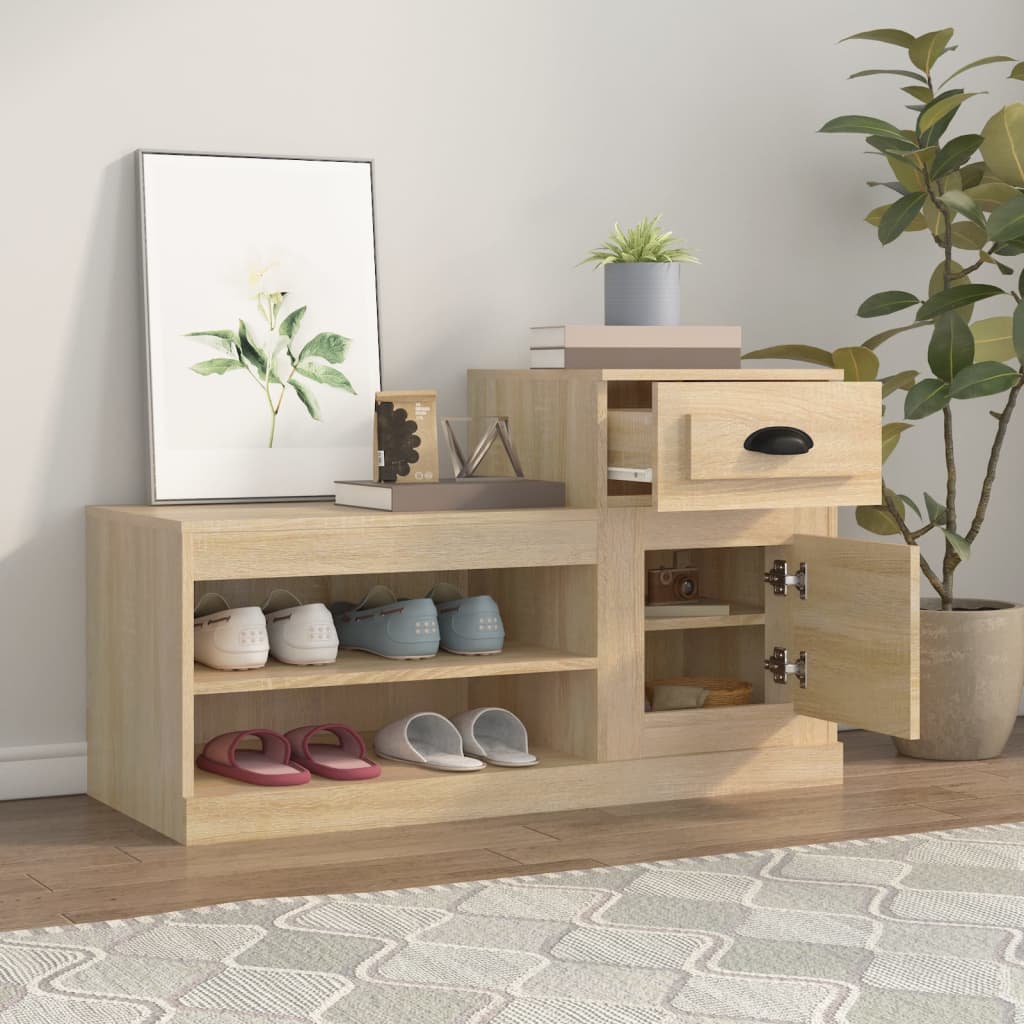 8720845793098_g_en_hd_1 vidaXL Shoe Cabinet Sonoma Oak 100x42x60 cm Engineered Wood - Image 4