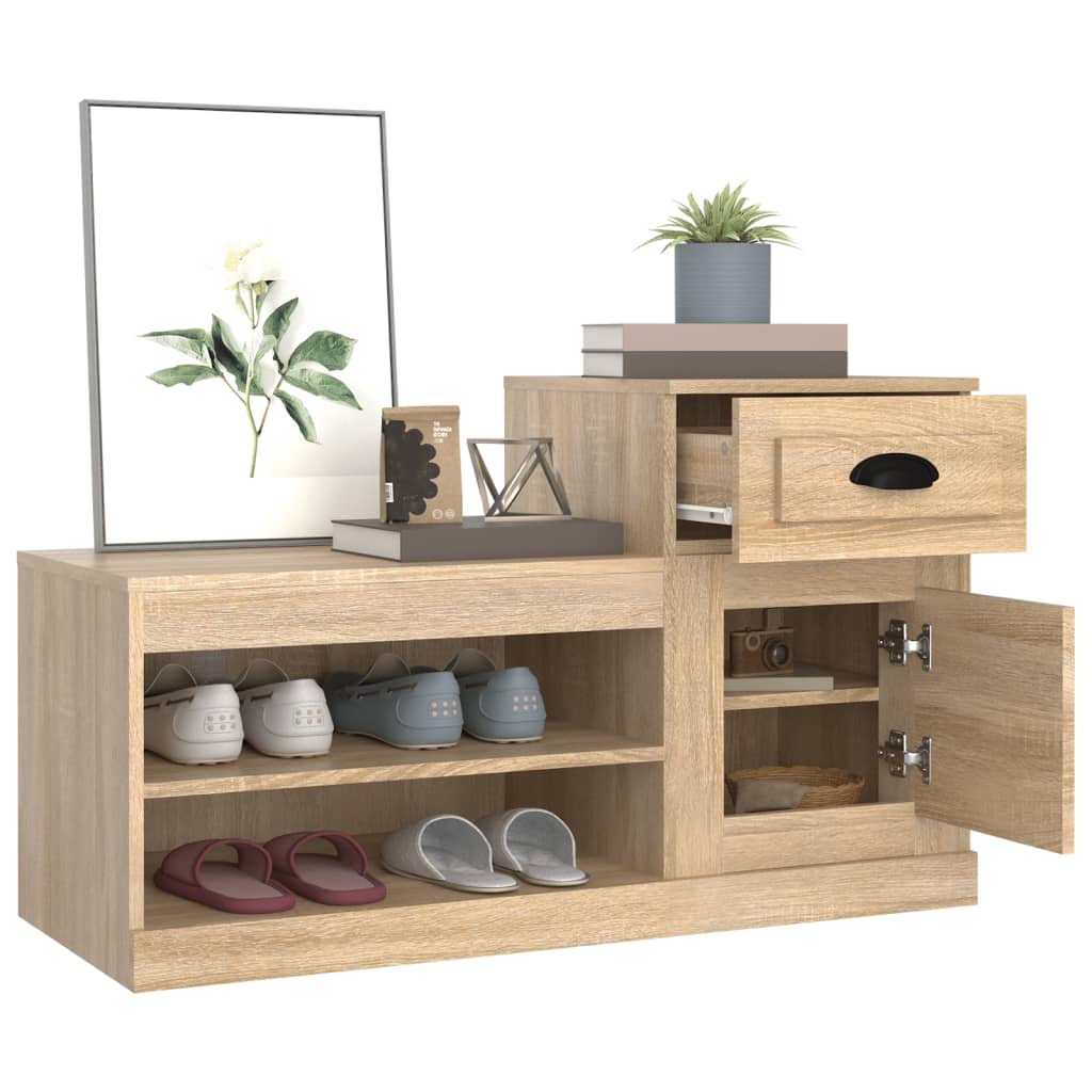 8720845793098_g_en_hd_3 vidaXL Shoe Cabinet Sonoma Oak 100x42x60 cm Engineered Wood - Image 6