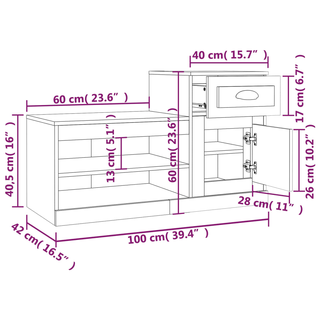 8720845793111_g_en_hd_9 vidaXL Shoe Cabinet Smoked Oak 100x42x60 cm Engineered Wood - Image 12