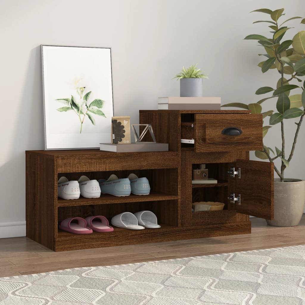 8720845793135_g_en_hd_1 vidaXL Shoe Cabinet Brown Oak 100x42x60 cm Engineered Wood - Image 4