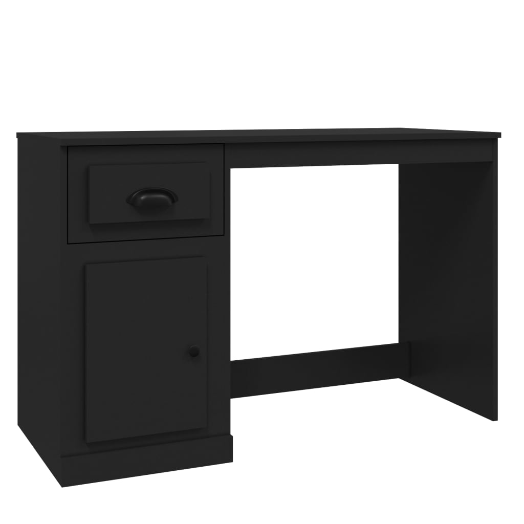 8720845793630_a_en_hd_1 vidaXL Desk with Drawer Black 115x50x75 cm Engineered Wood - Image 2