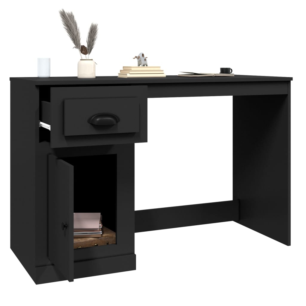 8720845793630_g_en_hd_3 vidaXL Desk with Drawer Black 115x50x75 cm Engineered Wood - Image 6