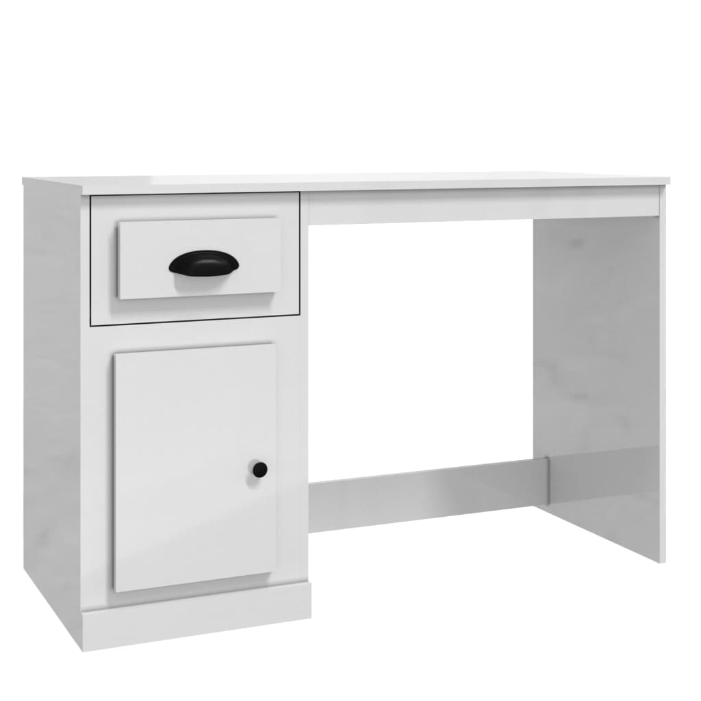 8720845793647_a_en_hd_1 vidaXL Desk with Drawer High Gloss White 115x50x75 cm Engineered Wood - Image 2