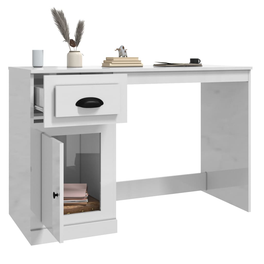 8720845793647_g_en_hd_3 vidaXL Desk with Drawer High Gloss White 115x50x75 cm Engineered Wood - Image 6