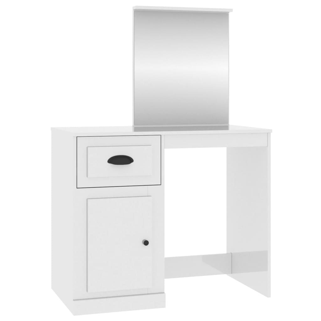 8720845794040_a_en_hd_1 vidaXL Dressing Table with Mirror High Gloss White 90x50x132.5 cm Engineered Wood - Image 2