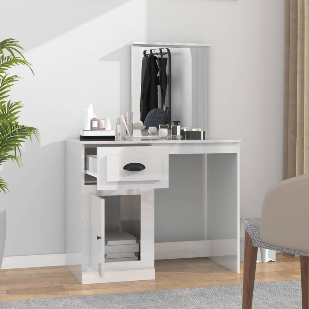 8720845794040_g_en_hd_1 vidaXL Dressing Table with Mirror High Gloss White 90x50x132.5 cm Engineered Wood - Image 4
