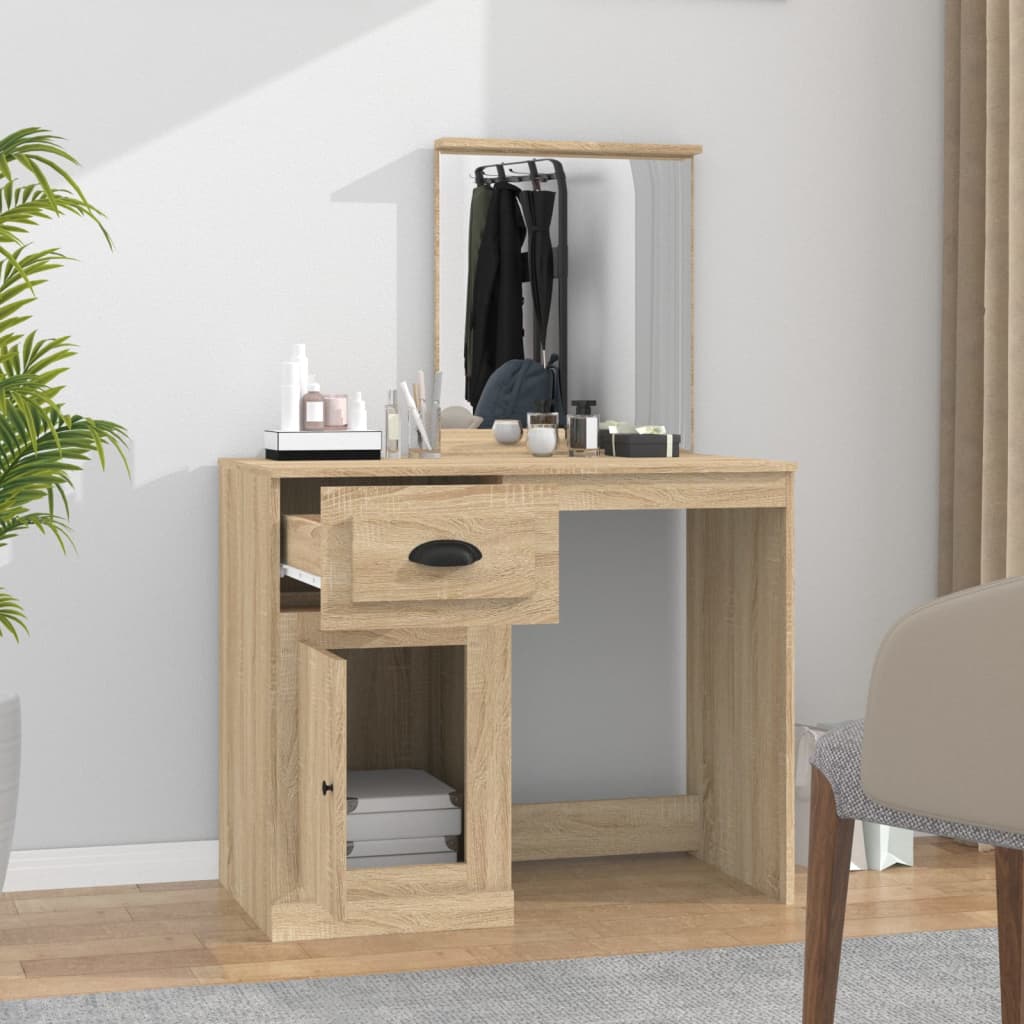 8720845794057_g_en_hd_1 vidaXL Dressing Table with Mirror Sonoma Oak 90x50x132.5 cm Engineered Wood - Image 4