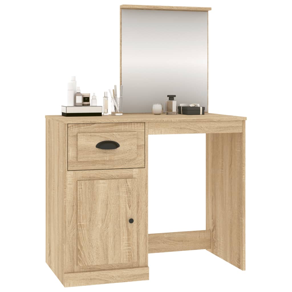 8720845794057_g_en_hd_2 vidaXL Dressing Table with Mirror Sonoma Oak 90x50x132.5 cm Engineered Wood - Image 5