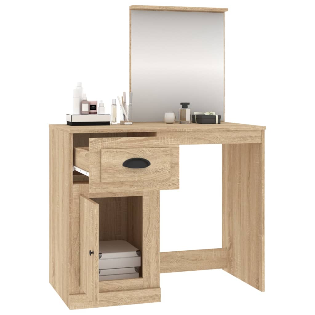 8720845794057_g_en_hd_3 vidaXL Dressing Table with Mirror Sonoma Oak 90x50x132.5 cm Engineered Wood - Image 6