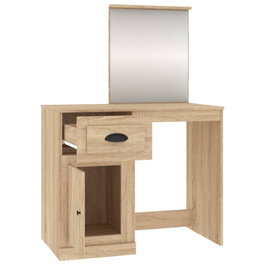 8720845794057_g_en_hd_5 vidaXL Dressing Table with Mirror Sonoma Oak 90x50x132.5 cm Engineered Wood - Image 8