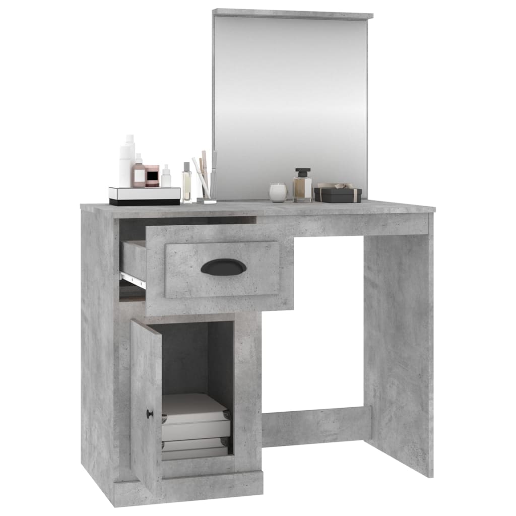 8720845794064_g_en_hd_3 vidaXL Dressing Table with Mirror Concrete Grey 90x50x132.5 cm Engineered Wood - Image 6