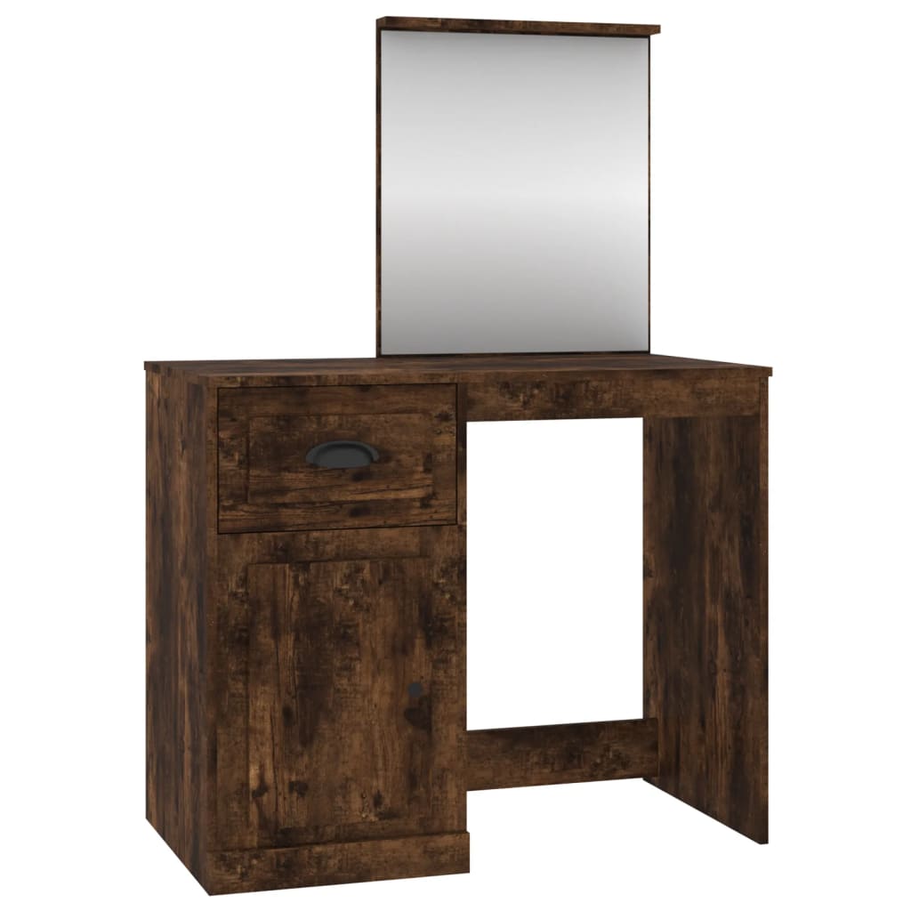 8720845794071_a_en_hd_1 vidaXL Dressing Table with Mirror Smoked Oak 90x50x132.5 cm Engineered Wood - Image 2