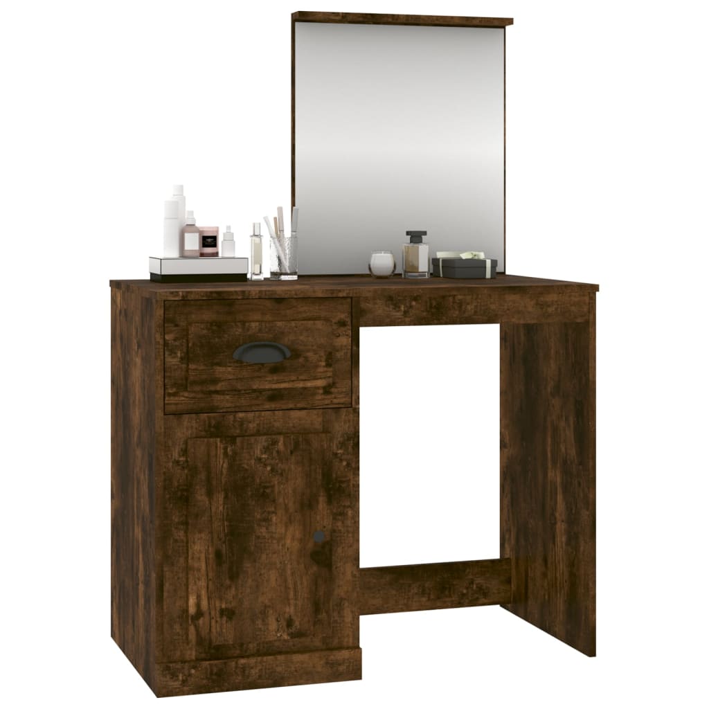 8720845794071_g_en_hd_2 vidaXL Dressing Table with Mirror Smoked Oak 90x50x132.5 cm Engineered Wood - Image 5
