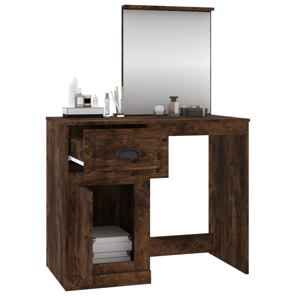 8720845794071_g_en_hd_3 vidaXL Dressing Table with Mirror Smoked Oak 90x50x132.5 cm Engineered Wood - Image 6