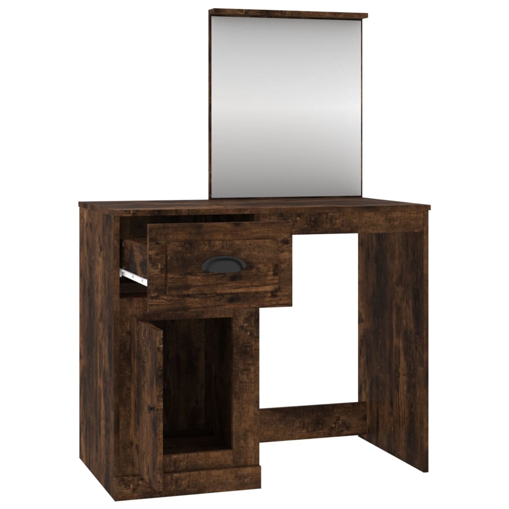 8720845794071_g_en_hd_5 vidaXL Dressing Table with Mirror Smoked Oak 90x50x132.5 cm Engineered Wood - Image 8