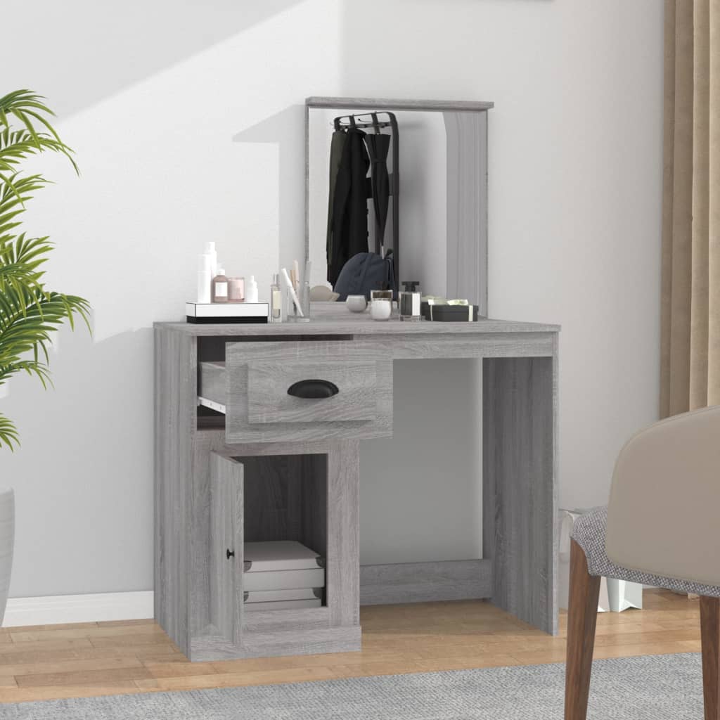 8720845794088_g_en_hd_1 vidaXL Dressing Table with Mirror Grey Sonoma 90x50x132.5 cm Engineered Wood - Image 4