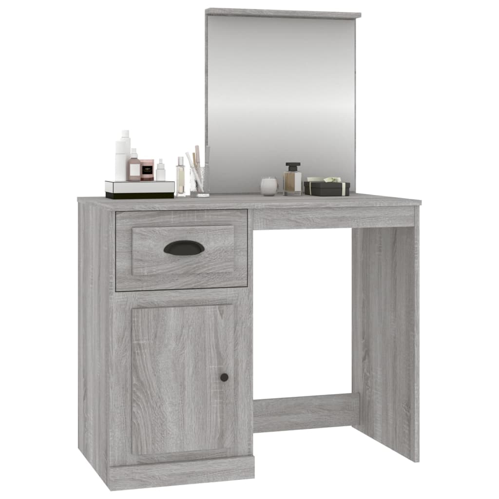 8720845794088_g_en_hd_2 vidaXL Dressing Table with Mirror Grey Sonoma 90x50x132.5 cm Engineered Wood - Image 5