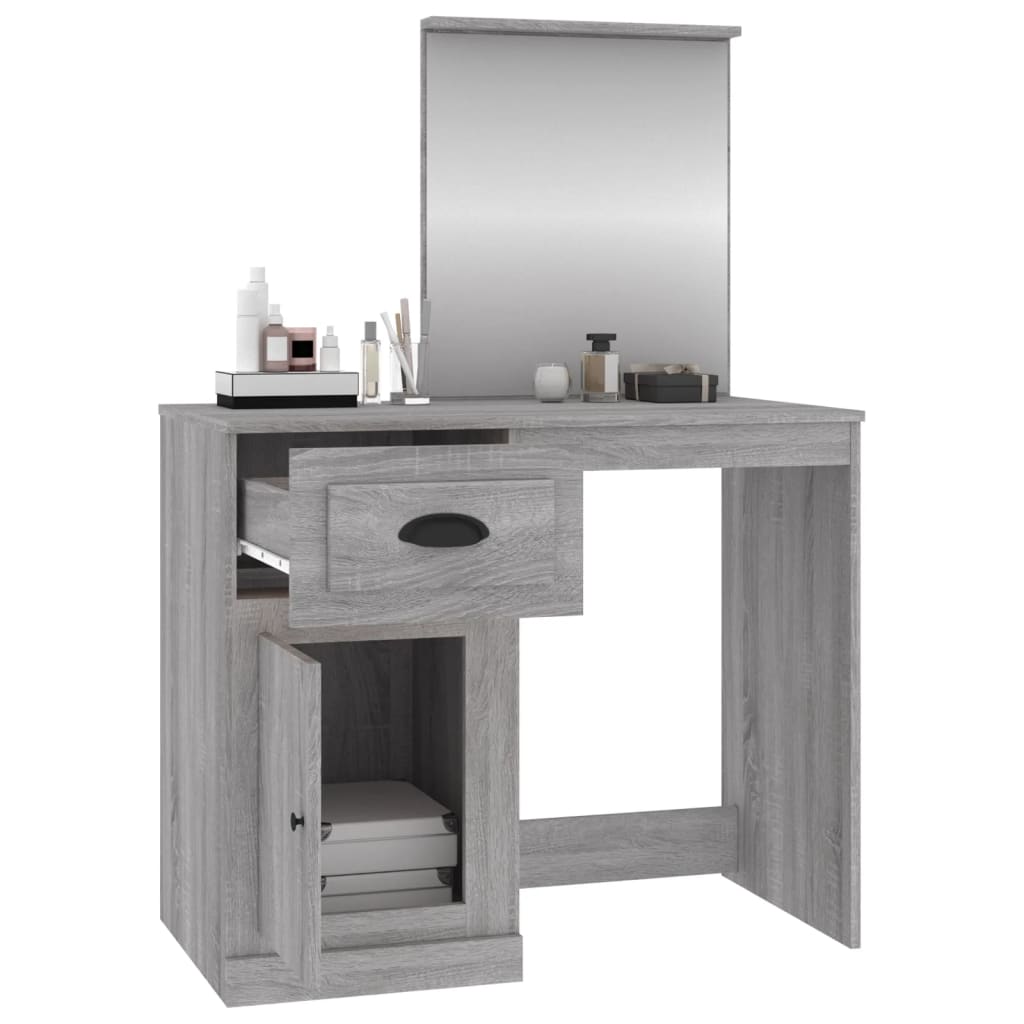 8720845794088_g_en_hd_3 vidaXL Dressing Table with Mirror Grey Sonoma 90x50x132.5 cm Engineered Wood - Image 6