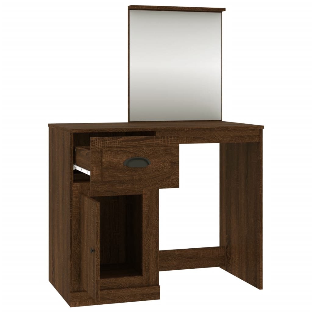 8720845794095_g_en_hd_5 vidaXL Dressing Table with Mirror Brown Oak 90x50x132.5 cm Engineered Wood - Image 8