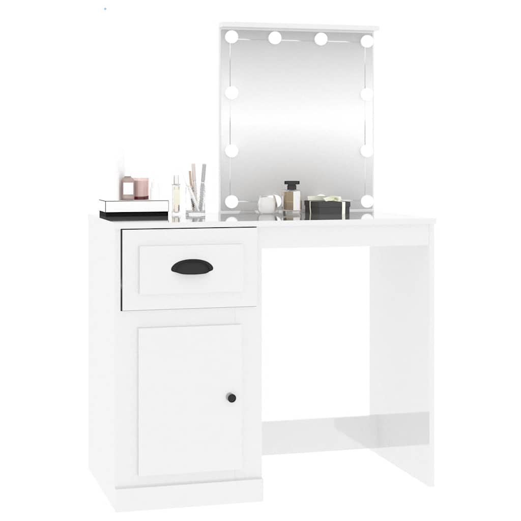 8720845794125_g_en_hd_2 vidaXL Dressing Table with LED High Gloss White 90x50x132.5 cm Engineered Wood - Image 5