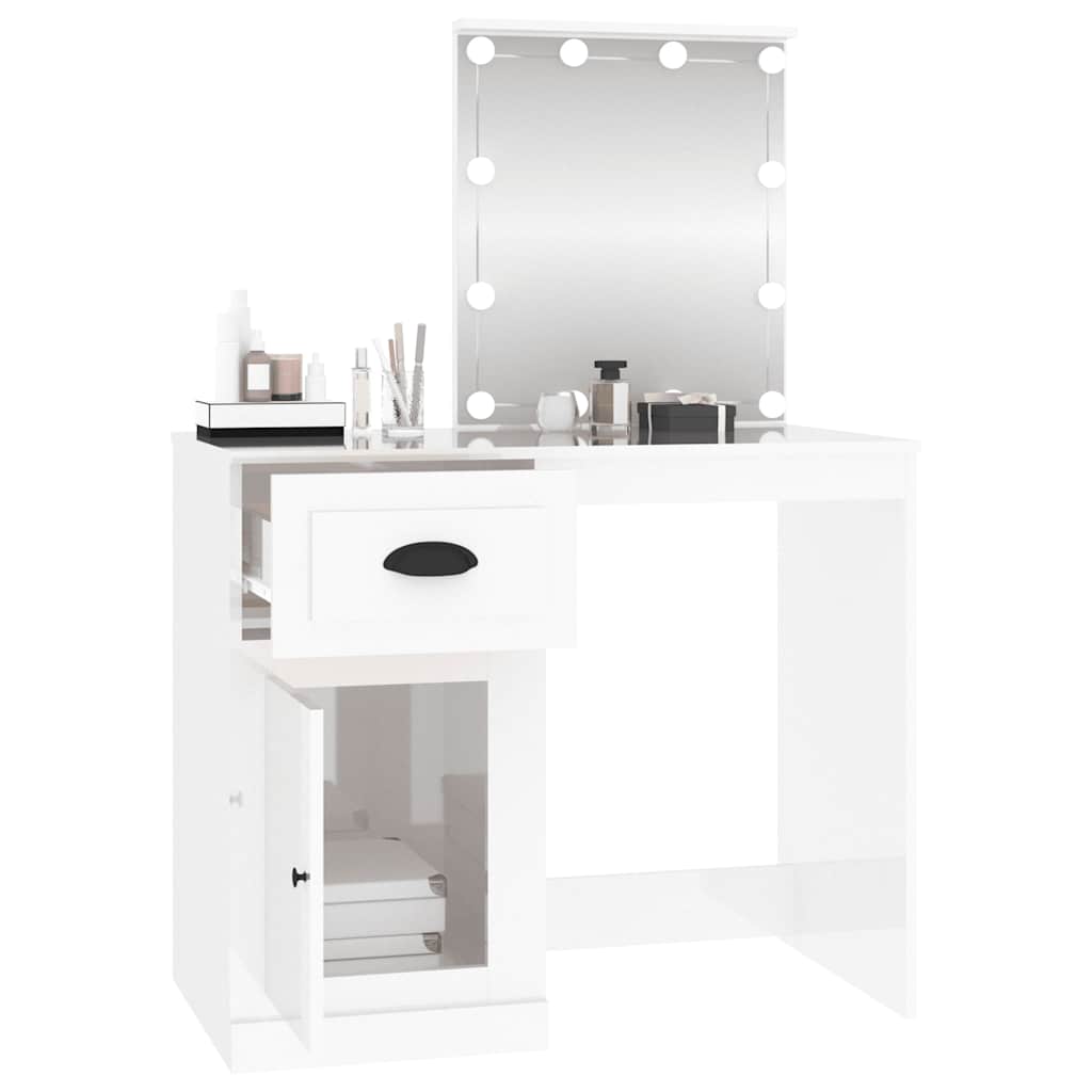 8720845794125_g_en_hd_3 vidaXL Dressing Table with LED High Gloss White 90x50x132.5 cm Engineered Wood - Image 6