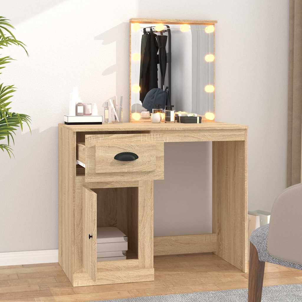 8720845794132_g_en_hd_1 vidaXL Dressing Table with LED Sonoma Oak 90x50x132.5 cm Engineered Wood - Image 4