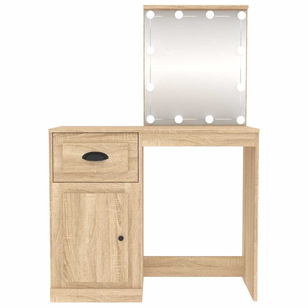 8720845794132_g_en_hd_7 vidaXL Dressing Table with LED Sonoma Oak 90x50x132.5 cm Engineered Wood - Image 10
