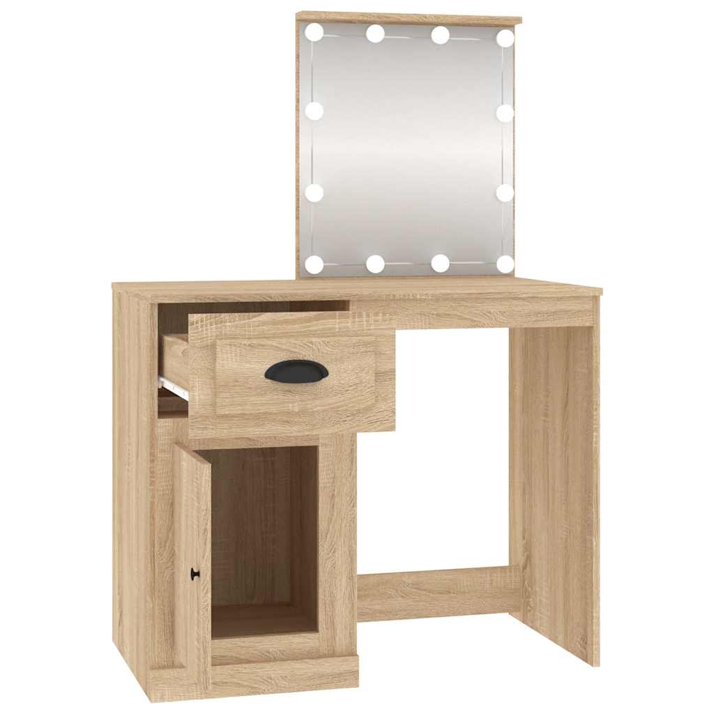 8720845794132_g_en_hd_8 vidaXL Dressing Table with LED Sonoma Oak 90x50x132.5 cm Engineered Wood - Image 11