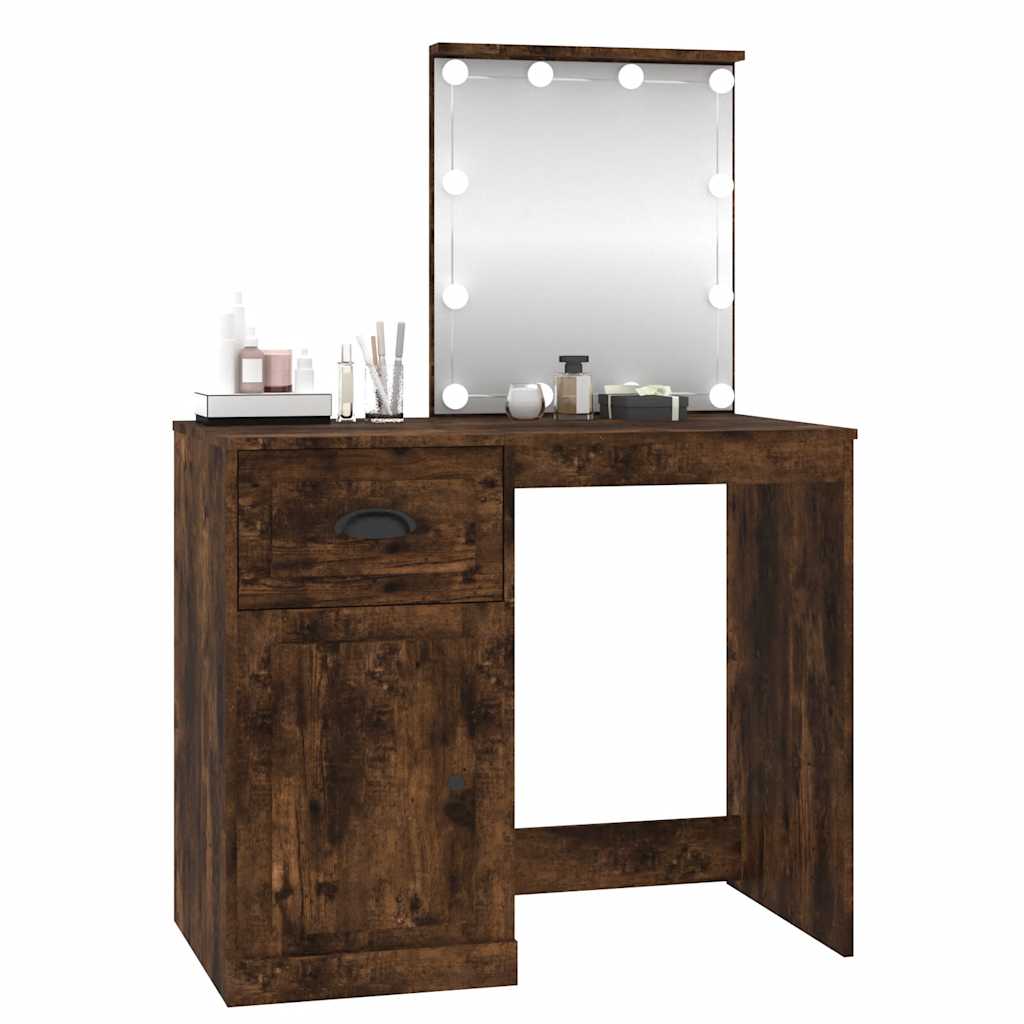 8720845794156_g_en_hd_2 vidaXL Dressing Table with LED Smoked Oak 90x50x132.5 cm Engineered Wood - Image 5