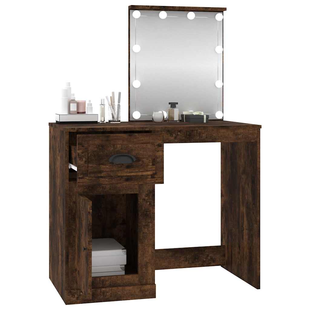 8720845794156_g_en_hd_3 vidaXL Dressing Table with LED Smoked Oak 90x50x132.5 cm Engineered Wood - Image 6