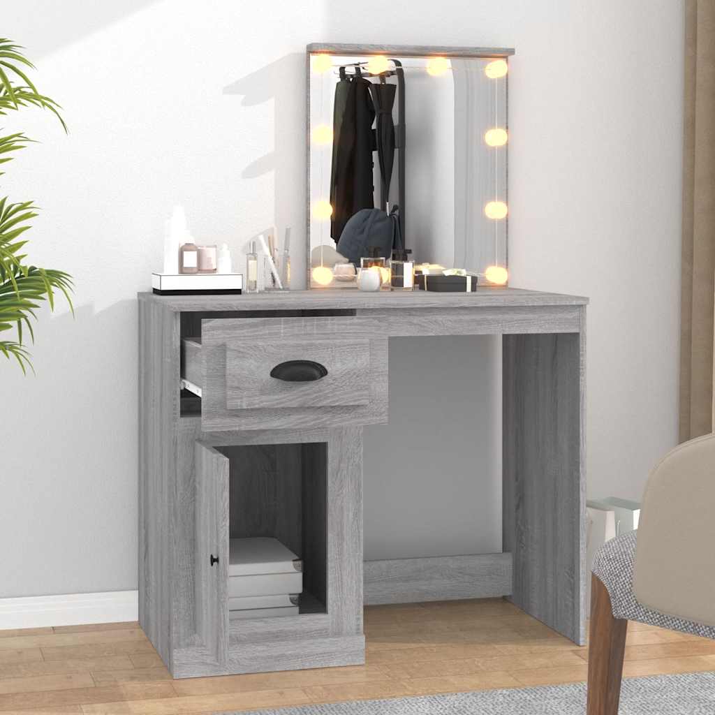 8720845794163_g_en_hd_1 vidaXL Dressing Table with LED Grey Sonoma 90x50x132.5 cm Engineered Wood - Image 4