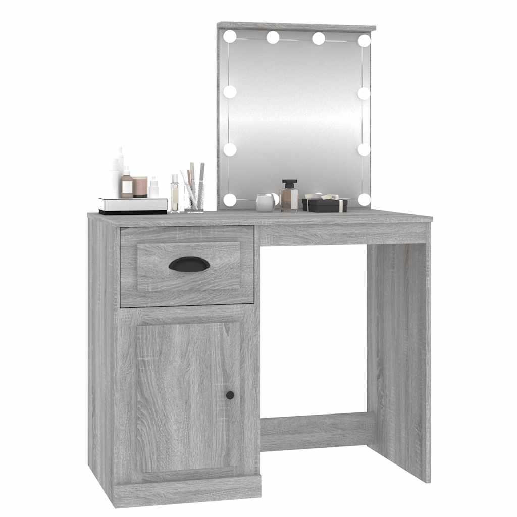 8720845794163_g_en_hd_2 vidaXL Dressing Table with LED Grey Sonoma 90x50x132.5 cm Engineered Wood - Image 5