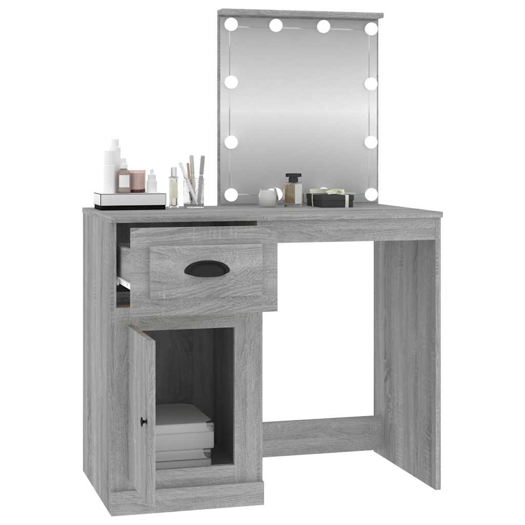 8720845794163_g_en_hd_3 vidaXL Dressing Table with LED Grey Sonoma 90x50x132.5 cm Engineered Wood - Image 6