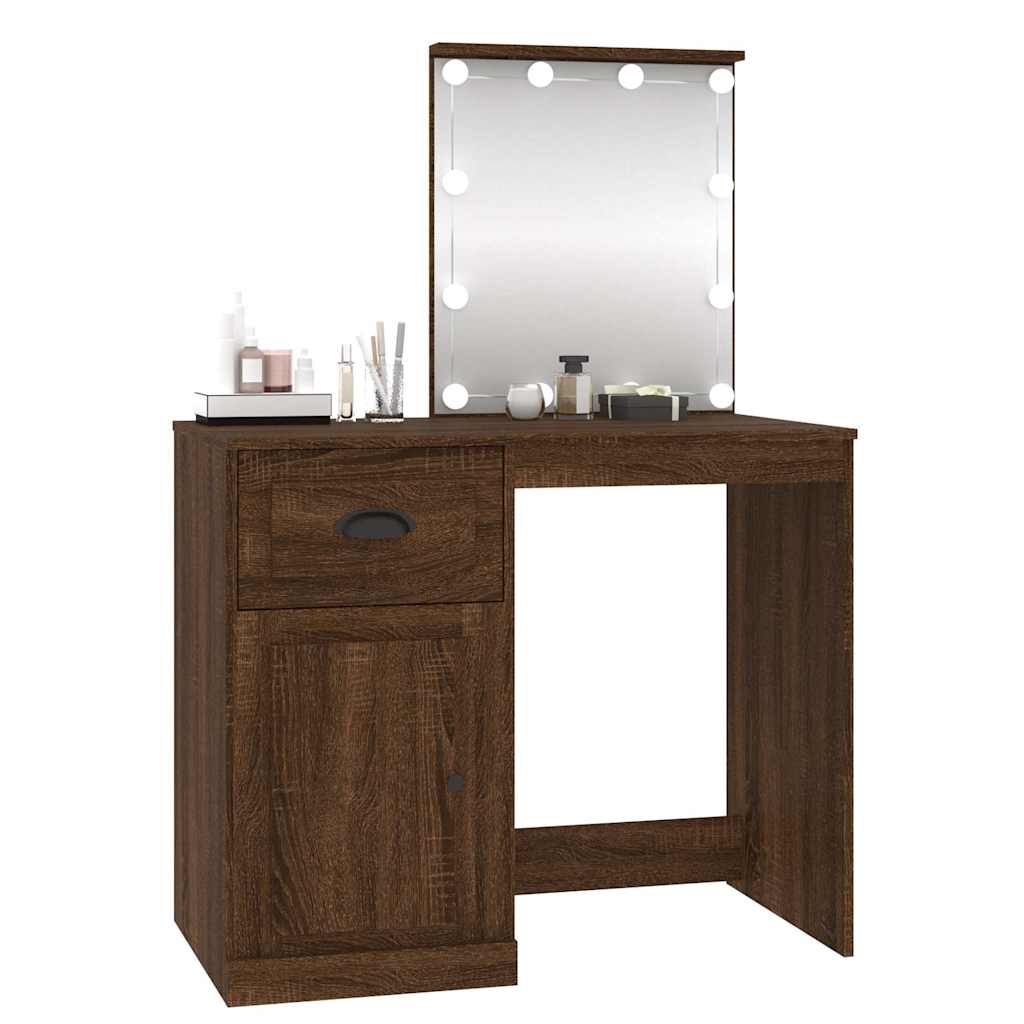 8720845794170_g_en_hd_2 vidaXL Dressing Table with LED Brown Oak 90x50x132.5 cm Engineered Wood - Image 5