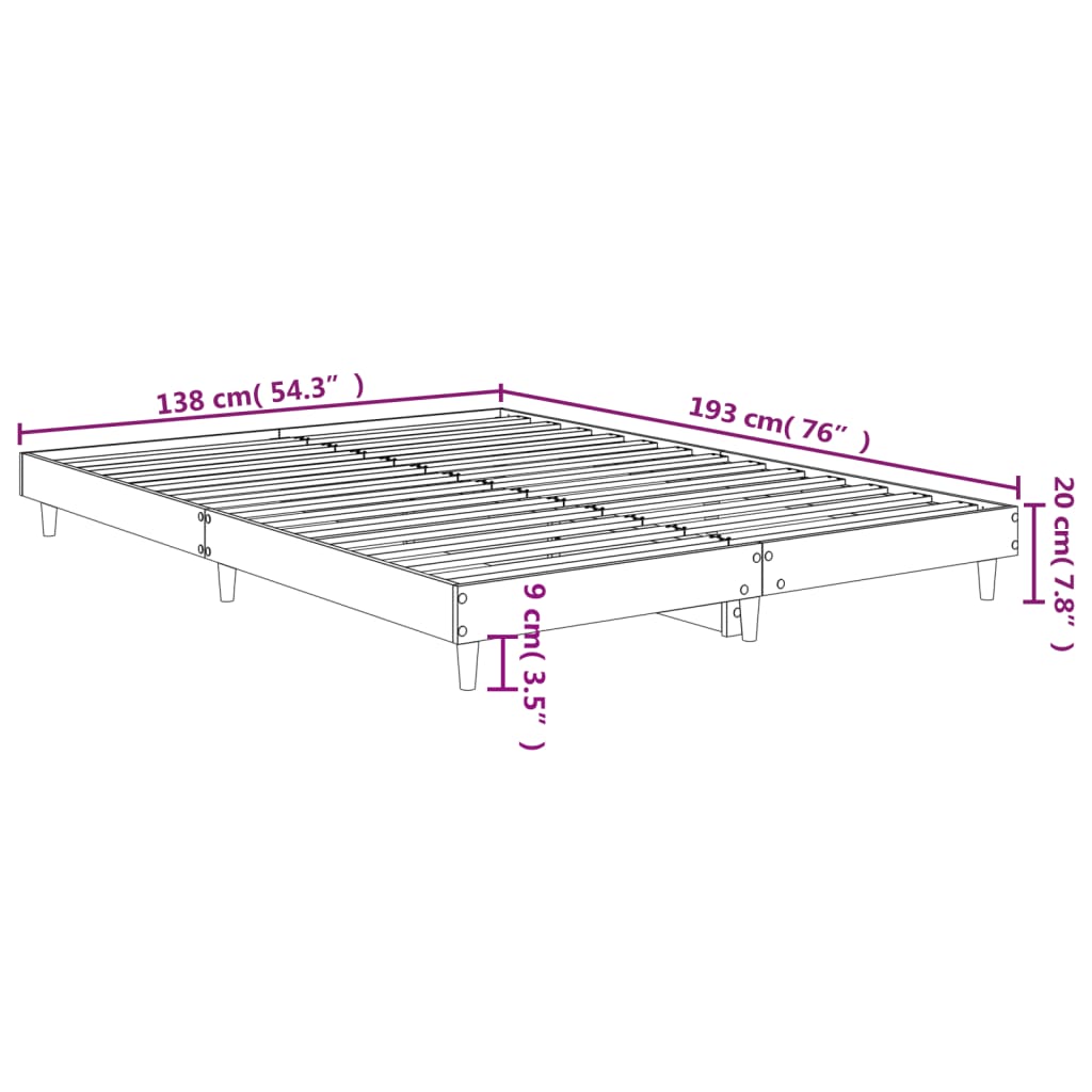 8720845795627_g_en_hd_7 vidaXL Bed Frame without Mattress White 135x190 cm Engineered Wood - Image 9
