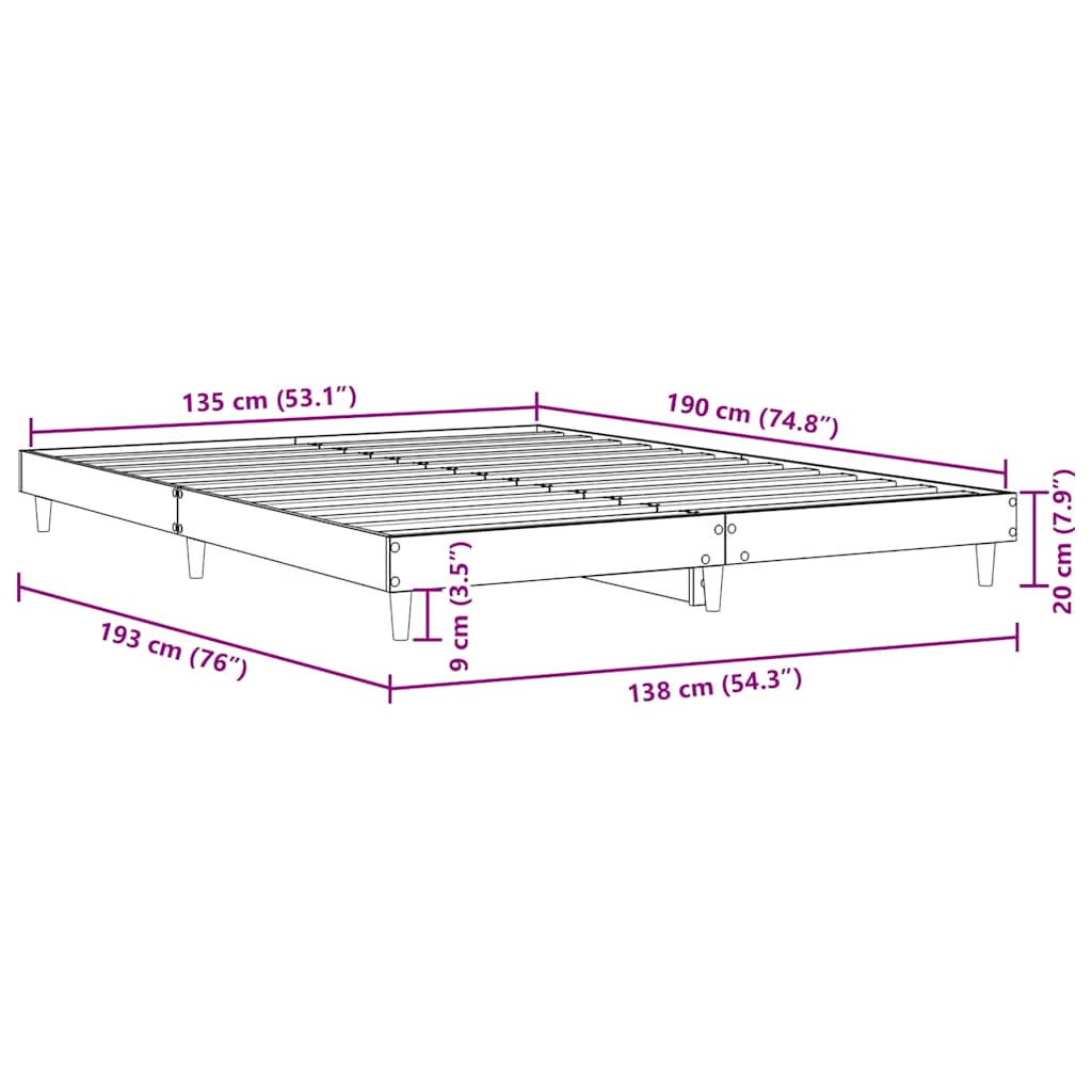 8720845795658_g_en_hd_7 vidaXL Bed Frame without Mattress Sonoma Oak 135x190 cm Engineered Wood - Image 9