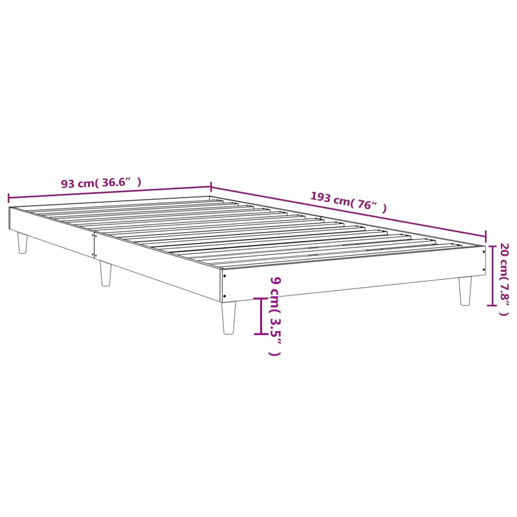 8720845795788_g_en_hd_7 vidaXL Bed Frame without Mattress White 90x190 cm Engineered Wood - Image 9
