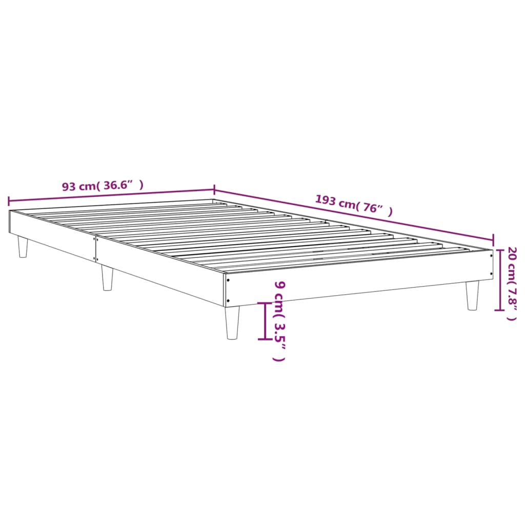 8720845795795_g_en_hd_7 vidaXL Bed Frame without Mattress Black 90x190 cm Engineered Wood - Image 9