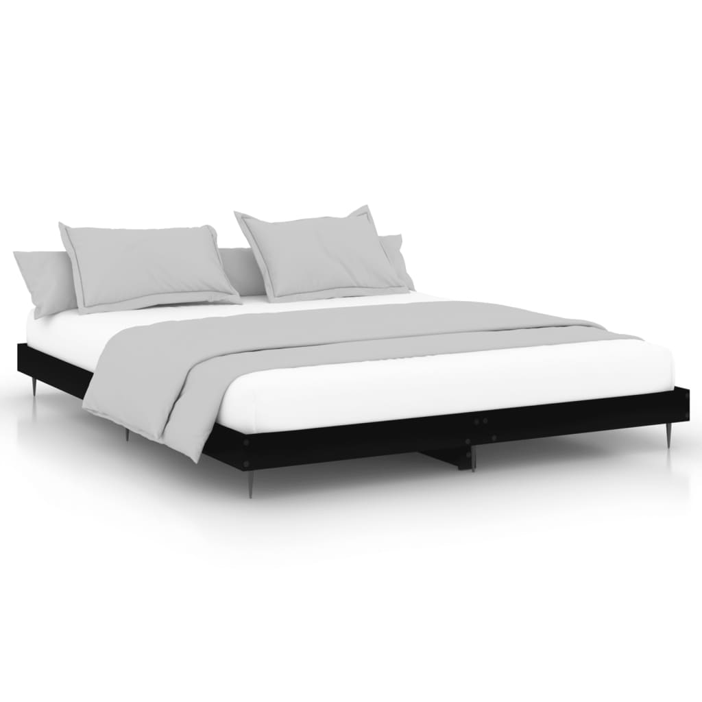 8720845797232_a_en_hd_1 vidaXL Bed Frame without Mattress Black 150x200 cm Engineered Wood - Image 2