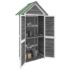 vidaXL Garden Tool Shed Grey 89x52.5x175 cm Solid Wood Pine - Image 3