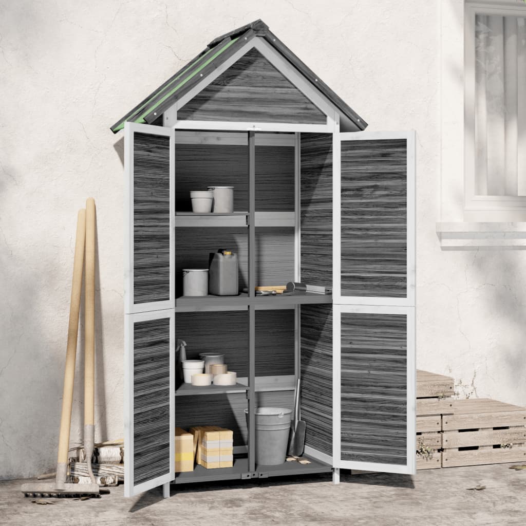 8720845798185_m_en_hd_1 vidaXL Garden Tool Shed Grey 89x52.5x175 cm Solid Wood Pine - Image 1
