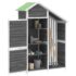 vidaXL Garden Tool Shed Grey 120x53.5x170 cm Solid Wood Pine - Image 3