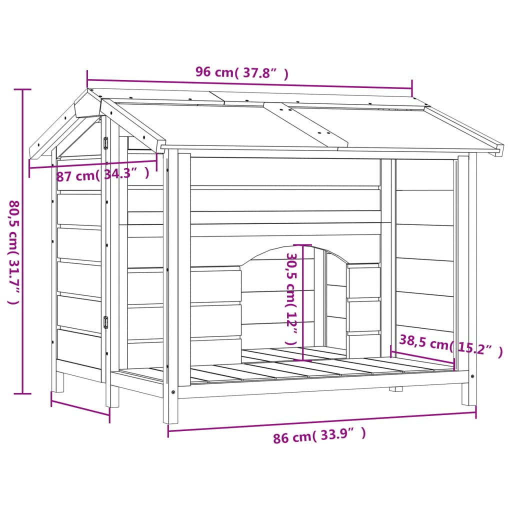 8720845798390_g_en_hd_5 vidaXL Dog Kennel Grey 96x87x80.5 cm Solid Wood Pine - Image 7