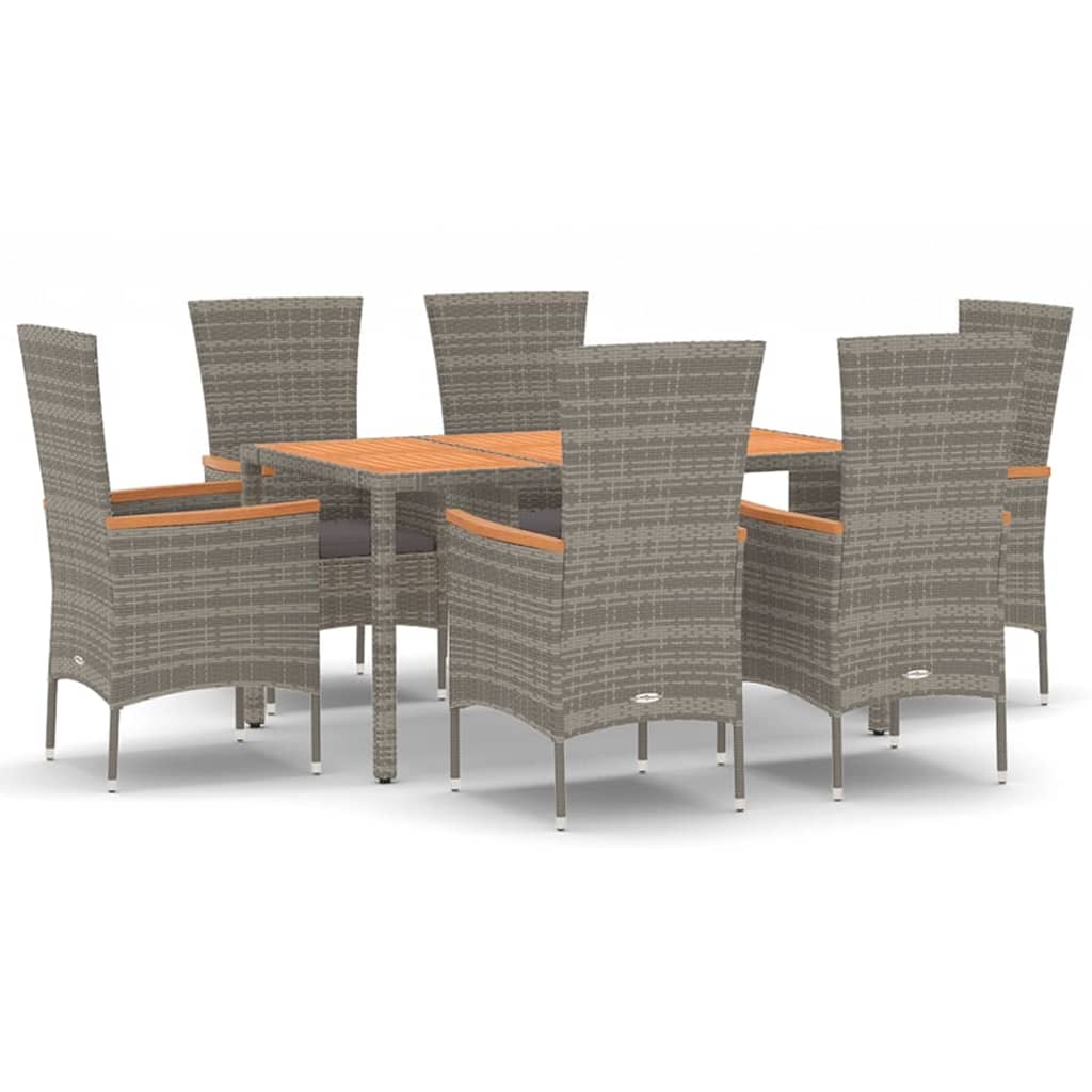 8720845800031_a_en_hd_1 vidaXL 7 Piece Garden Dining Set with Cushions Grey Poly Rattan - Image 2
