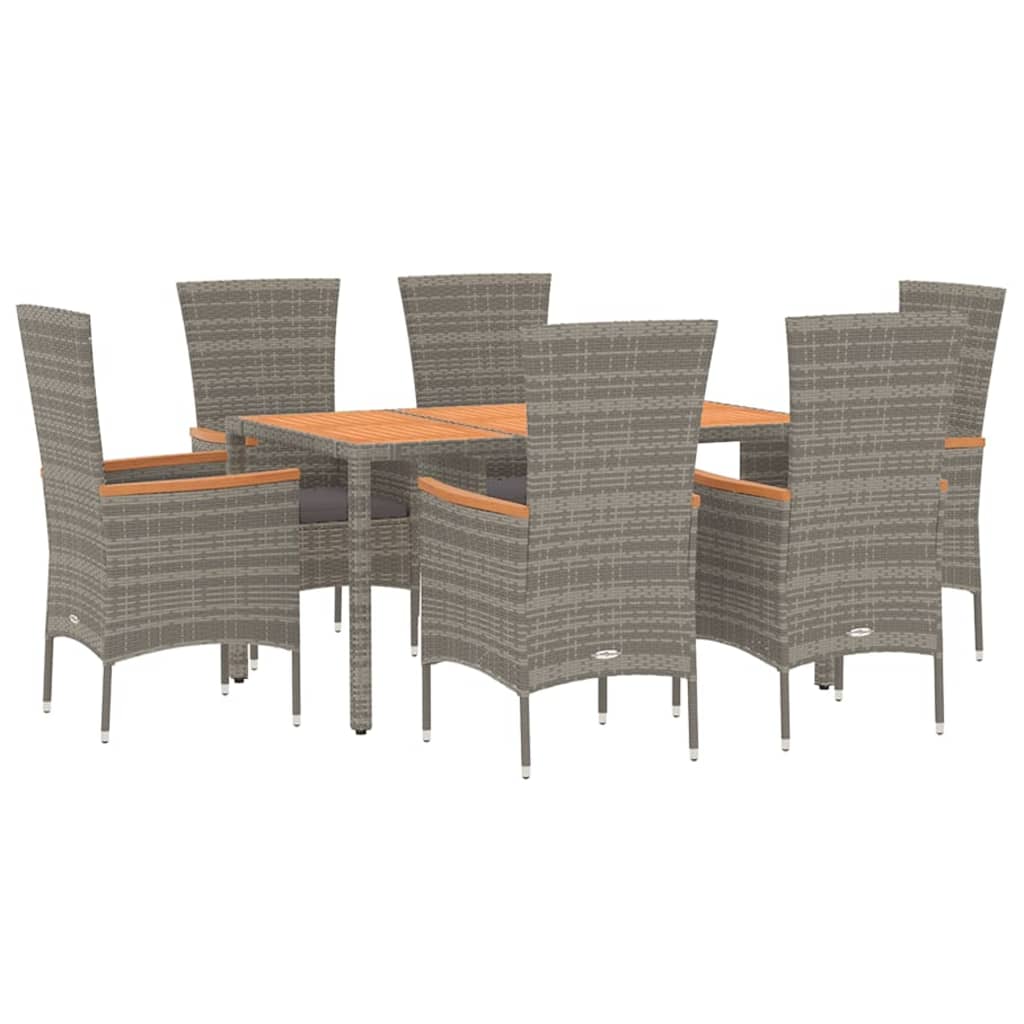 8720845800031_g_en_hd_1 vidaXL 7 Piece Garden Dining Set with Cushions Grey Poly Rattan - Image 3