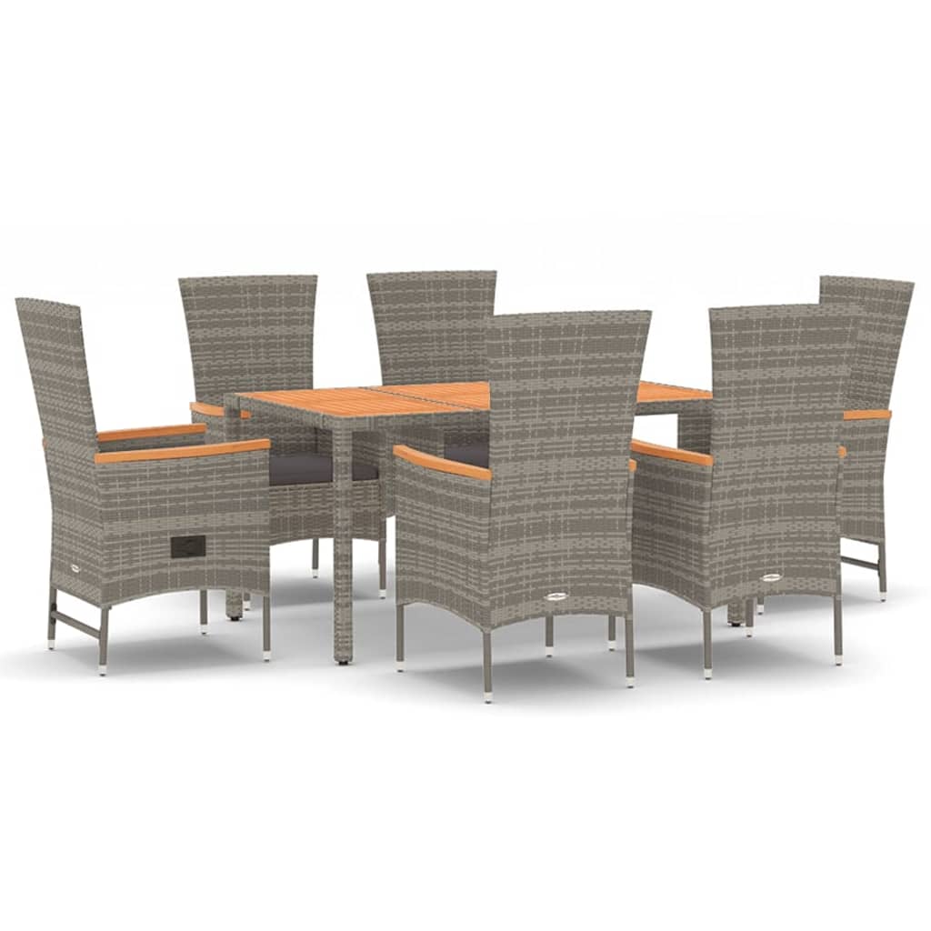 8720845800048_a_en_hd_1 vidaXL 7 Piece Garden Dining Set with Cushions Grey Poly Rattan - Image 2