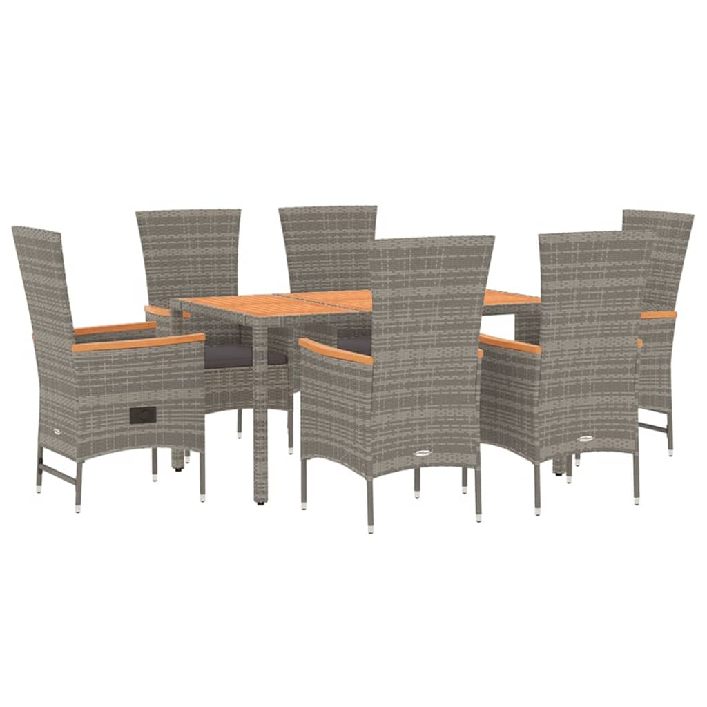 8720845800048_g_en_hd_1 vidaXL 7 Piece Garden Dining Set with Cushions Grey Poly Rattan - Image 3