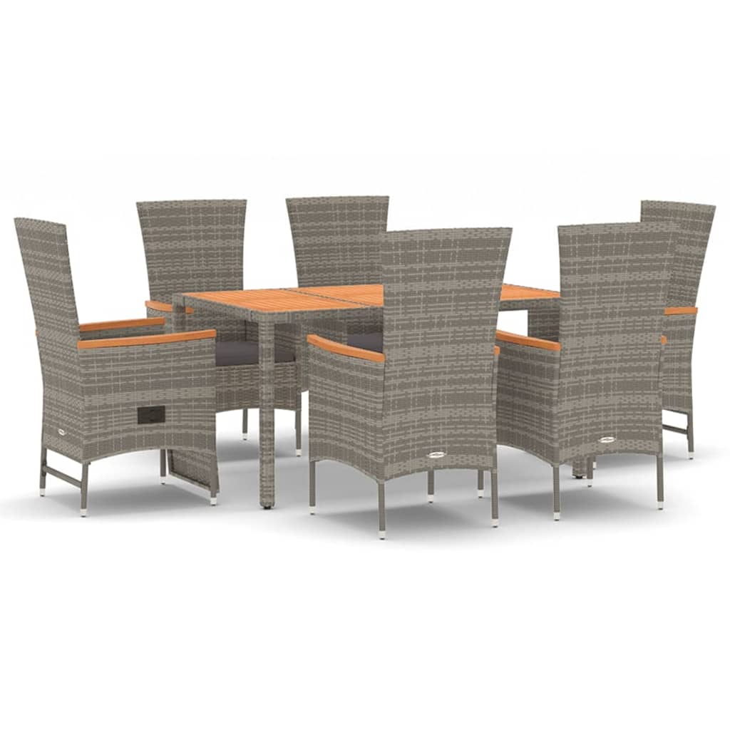 8720845800055_a_en_hd_1 vidaXL 7 Piece Garden Dining Set with Cushions Grey  Poly Rattan - Image 2