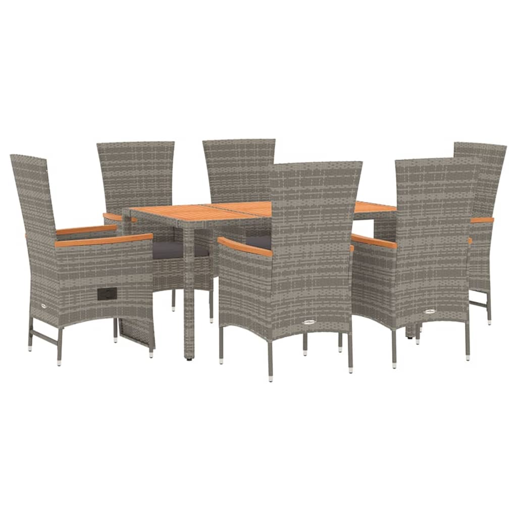 8720845800055_g_en_hd_1 vidaXL 7 Piece Garden Dining Set with Cushions Grey  Poly Rattan - Image 3